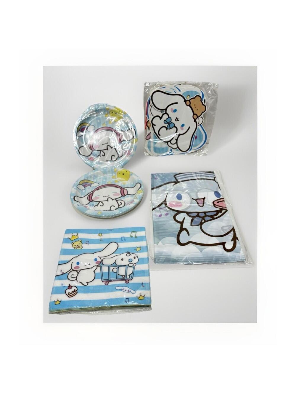 Cinnamoroll Party Supplies Tableware Set Plates Napkins Tablecloth Sanrio Cute